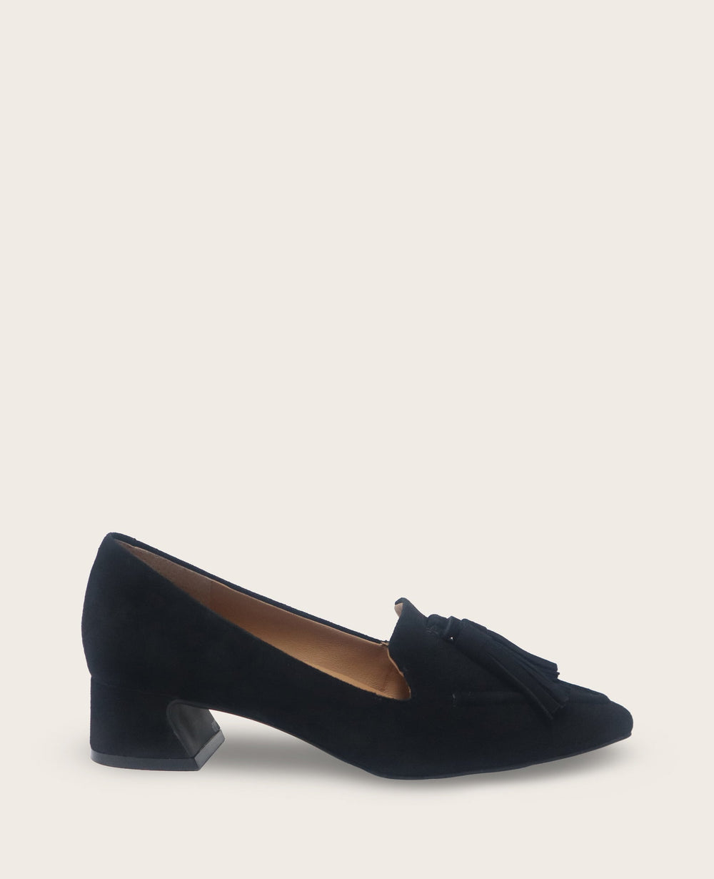 Kenneth Cole Shop Women's Glova Suede Tassel Heel, Black | Gentle Souls