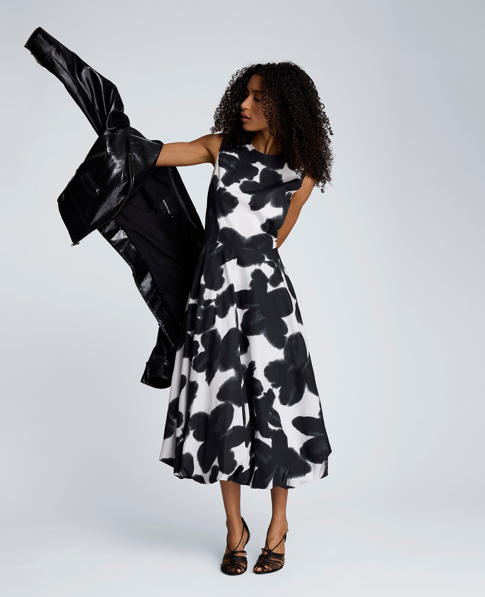 Kenneth Cole Bubble Hem Midi Dress