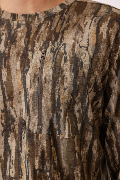 Realtree Bamboo Long Sleeve Crew Neck Camo Shirt
