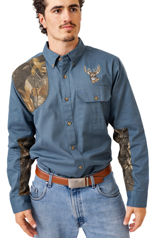 Realtree Icon Button Down Camo Shooting Shirt - Realtree Hardwoods