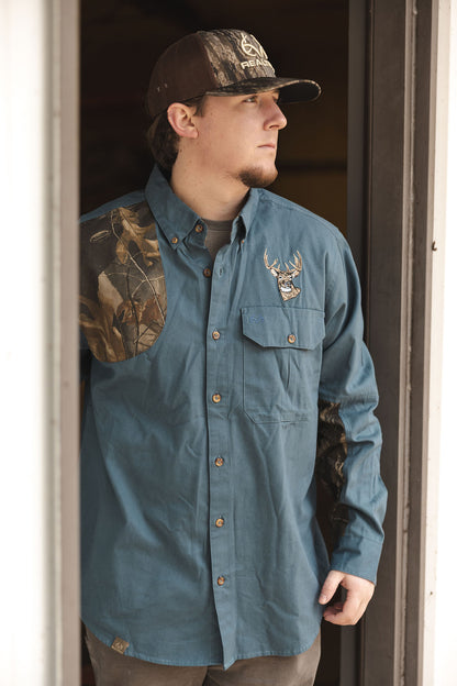Realtree Icon Button Down Camo Shooting Shirt - Realtree Hardwoods