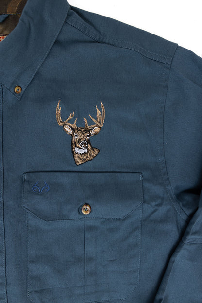 Realtree Icon Button Down Camo Shooting Shirt - Realtree Hardwoods