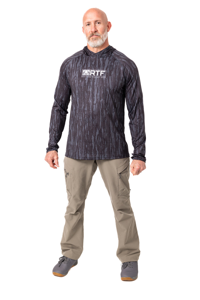 Realtree Realtree Fishing Hooded Black Shirt - Realtree Original