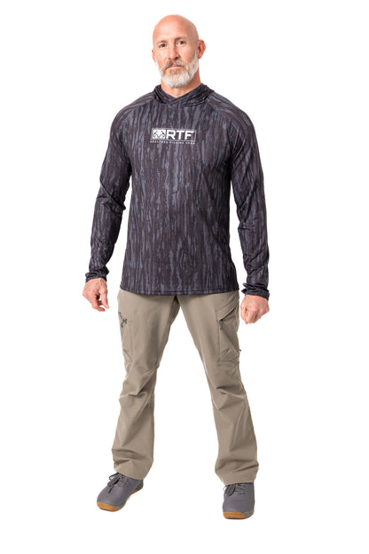 Realtree Realtree Fishing Hooded Black Shirt - Realtree Original