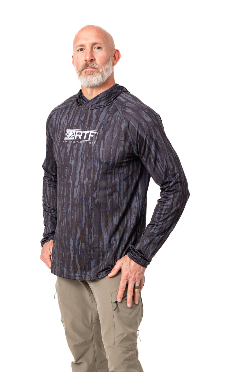 Realtree Realtree Fishing Hooded Black Shirt - Realtree Original