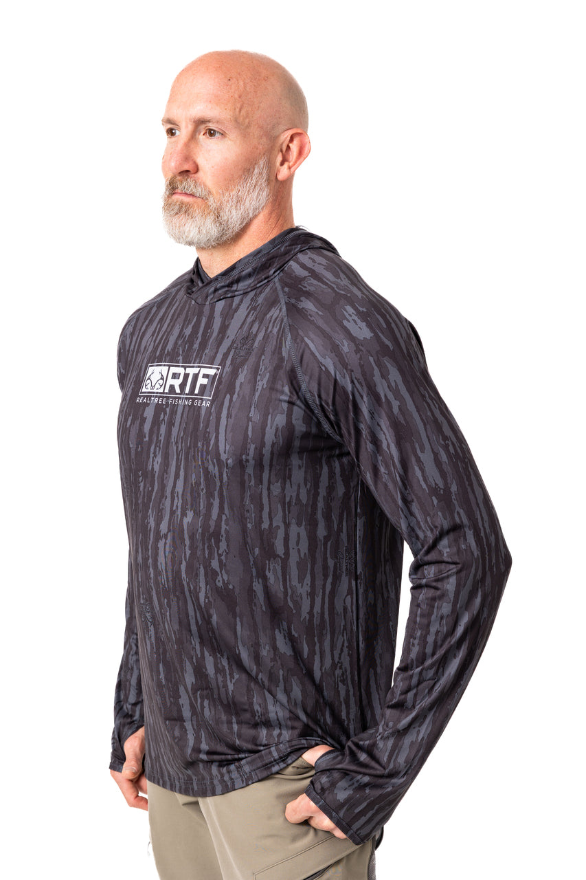 Realtree Realtree Fishing Hooded Black Shirt - Realtree Original