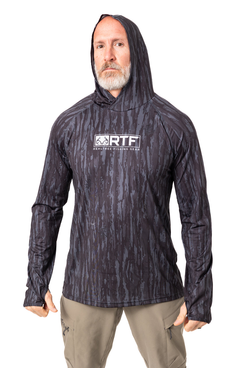 Realtree Realtree Fishing Hooded Black Shirt - Realtree Original