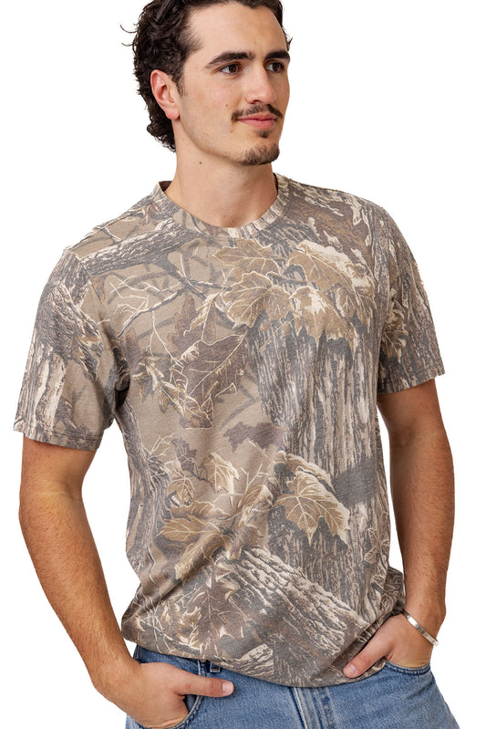 Realtree Tri Blend Short Sleeve Faded Camo Shirt - Realtree Xtra Grey
