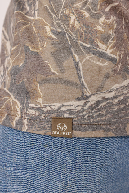 Realtree Tri Blend Short Sleeve Faded Camo Shirt - Realtree Xtra Grey