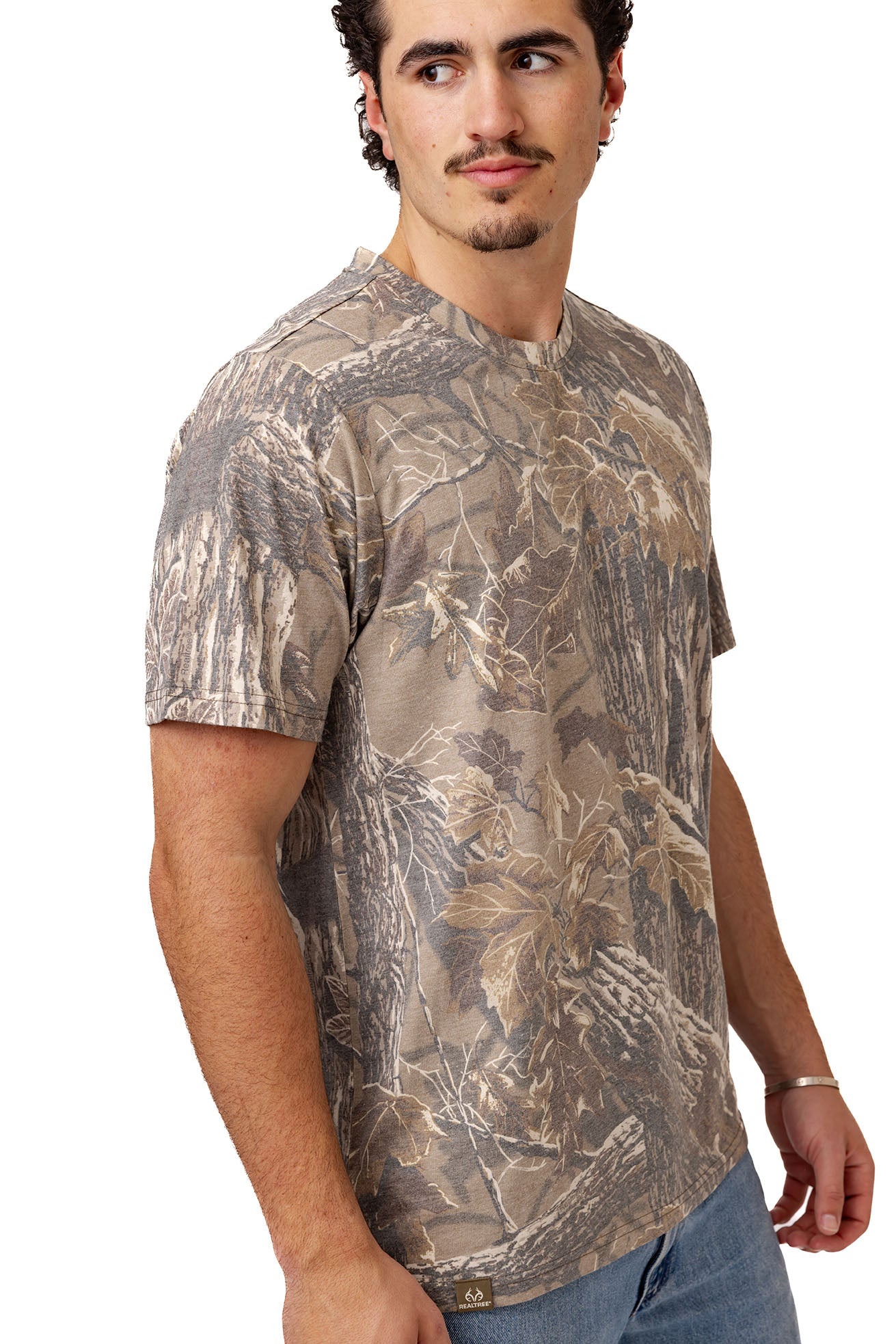 Realtree Tri Blend Short Sleeve Faded Camo Shirt - Realtree Xtra Grey