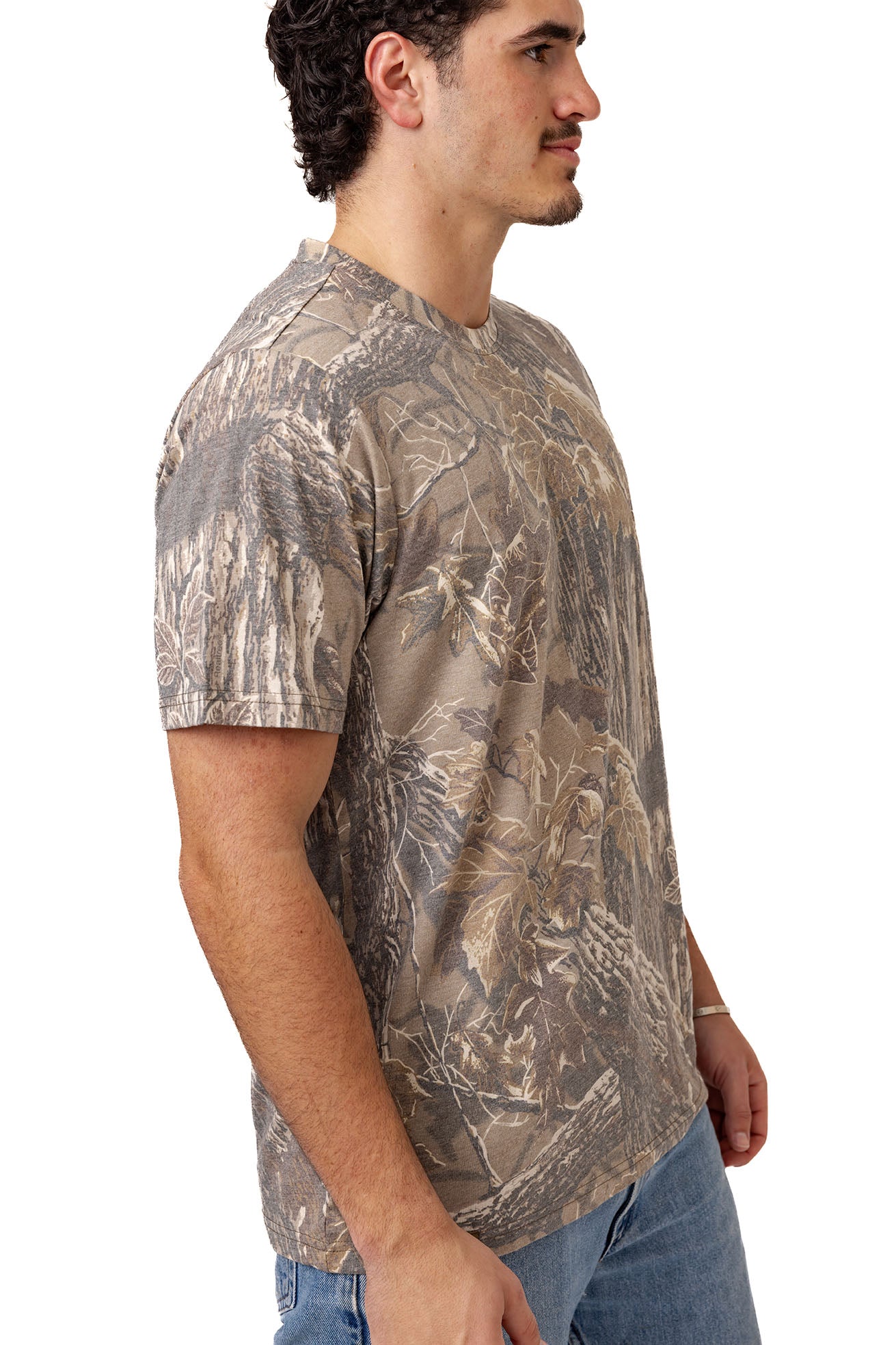 Realtree Tri Blend Short Sleeve Faded Camo Shirt - Realtree Xtra Grey