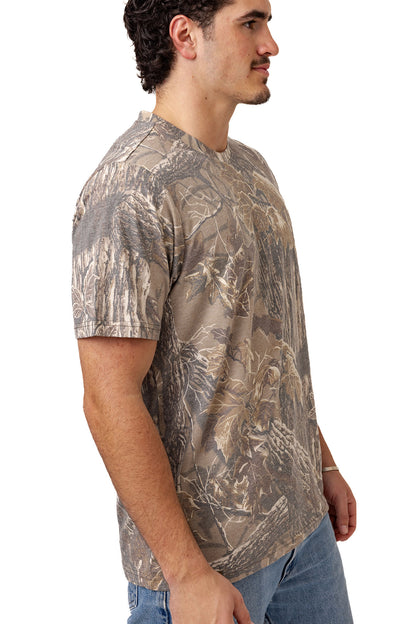 Realtree Tri Blend Short Sleeve Faded Camo Shirt - Realtree Xtra Grey