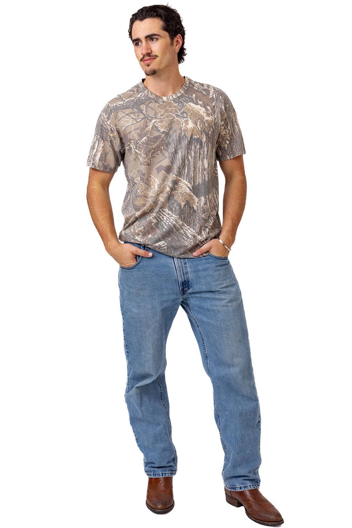 Realtree Tri Blend Short Sleeve Faded Camo Shirt - Realtree Xtra Grey