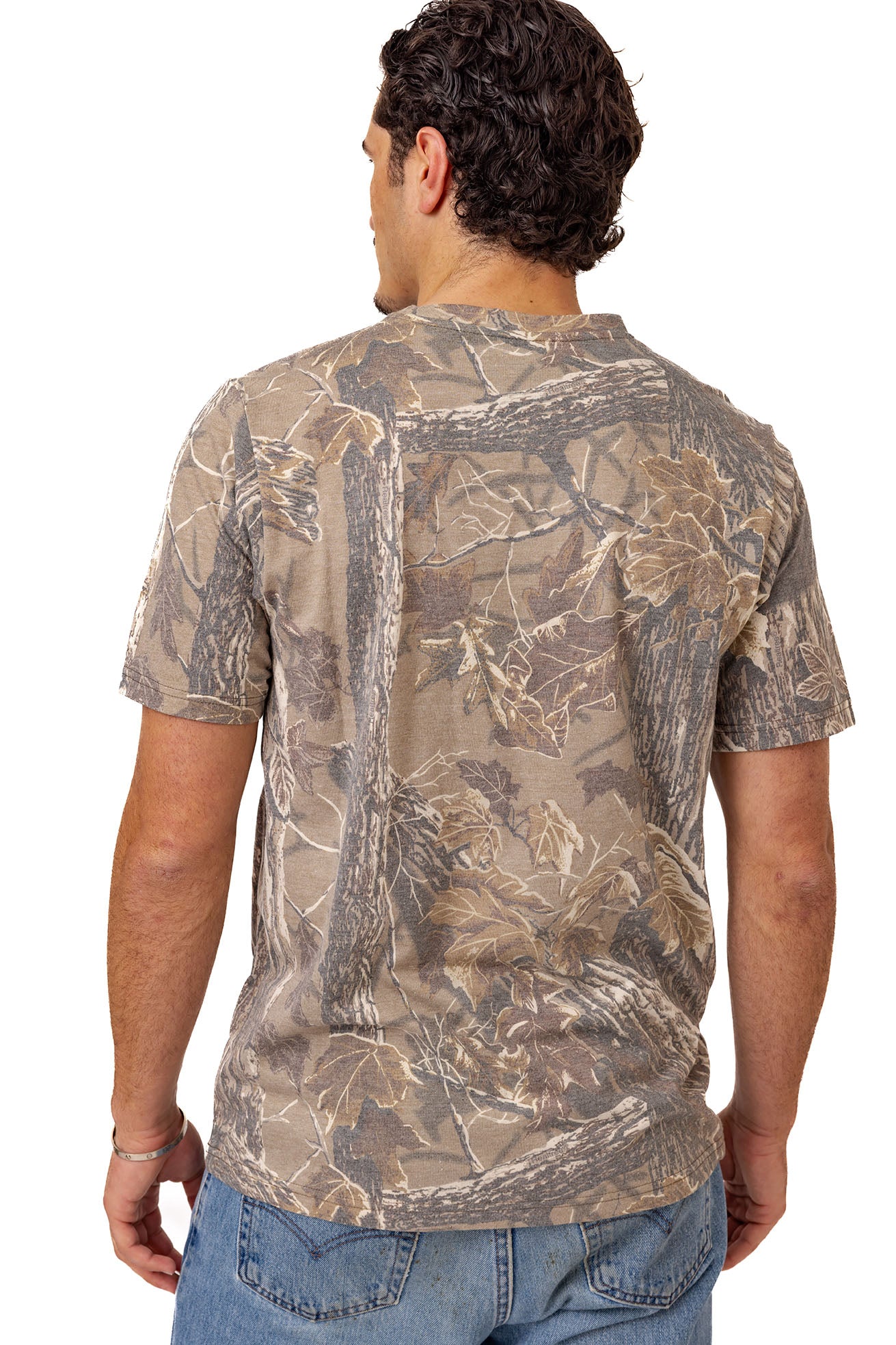 Realtree Tri Blend Short Sleeve Faded Camo Shirt - Realtree Xtra Grey
