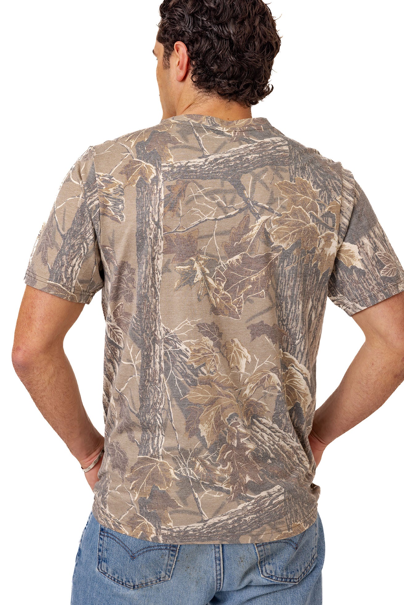 Realtree Tri Blend Short Sleeve Faded Camo Shirt - Realtree Xtra Grey