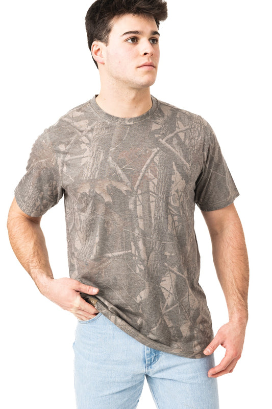 Realtree Tri Blend Short Sleeve Faded Camo Shirt - Realtree Hardwoods