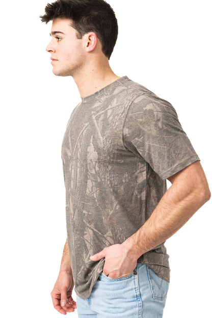 Realtree Tri Blend Short Sleeve Faded Camo Shirt - Realtree Hardwoods
