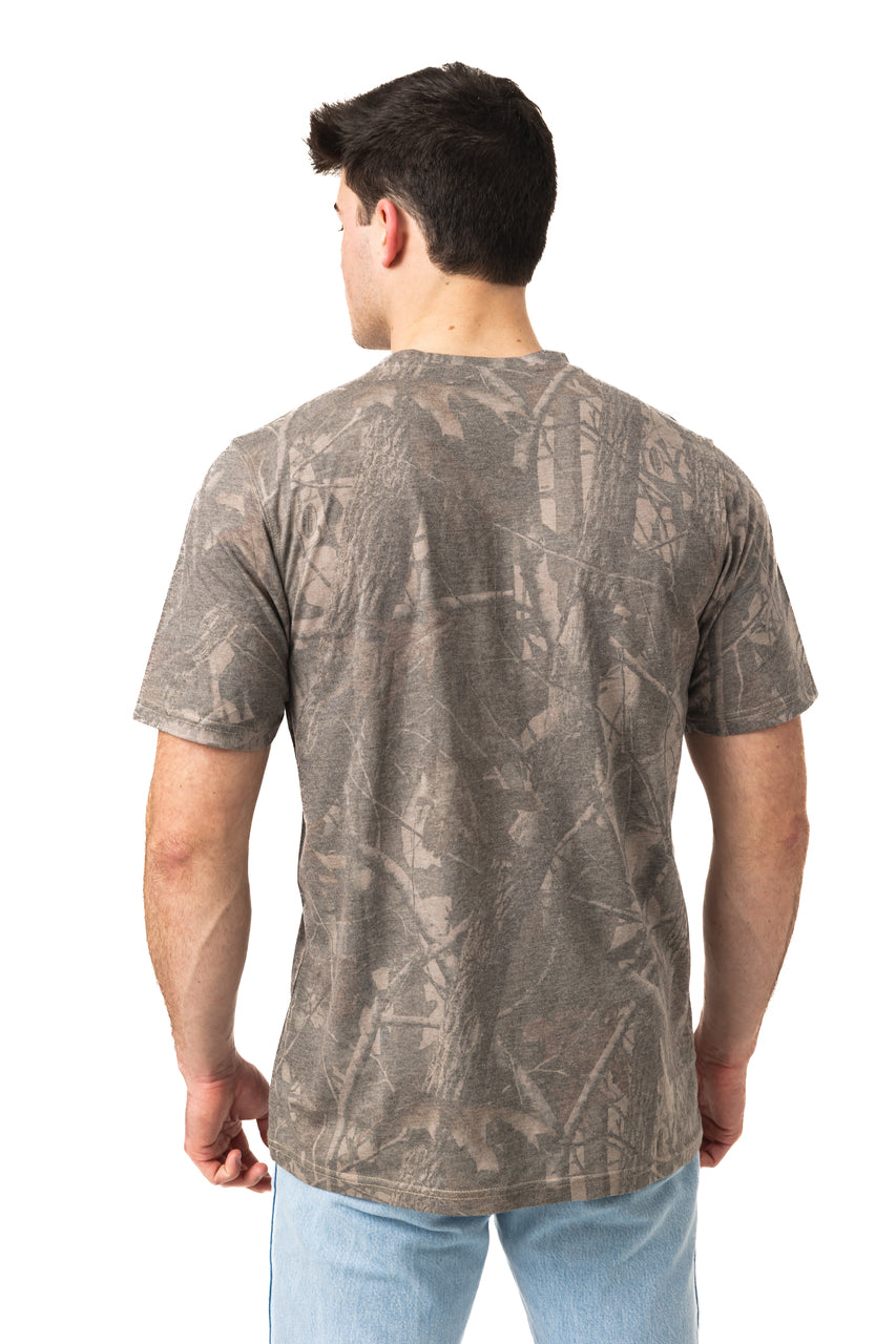 Realtree Tri Blend Short Sleeve Faded Camo Shirt - Realtree Hardwoods