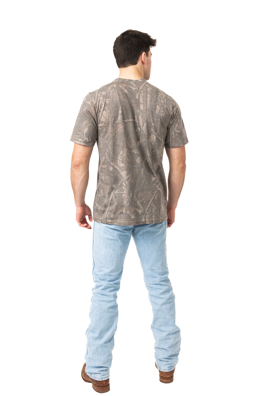Realtree Tri Blend Short Sleeve Faded Camo Shirt - Realtree Hardwoods