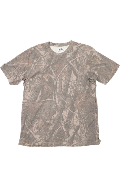 Realtree Tri Blend Short Sleeve Faded Camo Shirt - Realtree Hardwoods