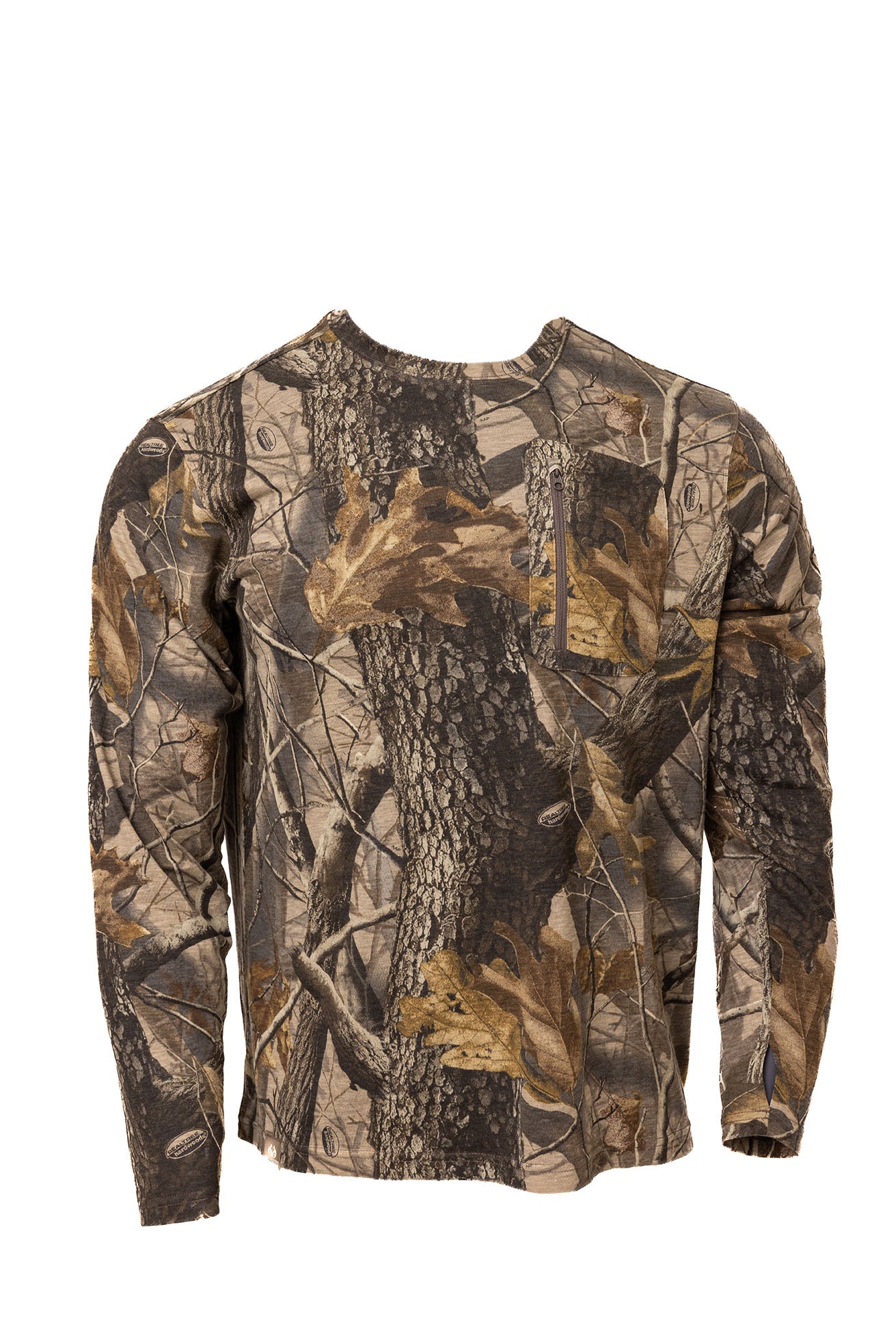 Realtree Bamboo Long Sleeve Crew Neck Camo Shirt - Realtree Hardwoods