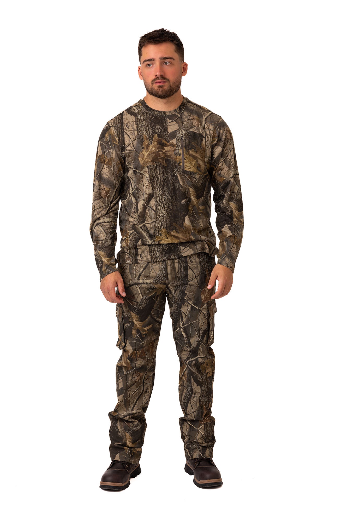 Realtree Bamboo Long Sleeve Crew Neck Camo Shirt - Realtree Hardwoods
