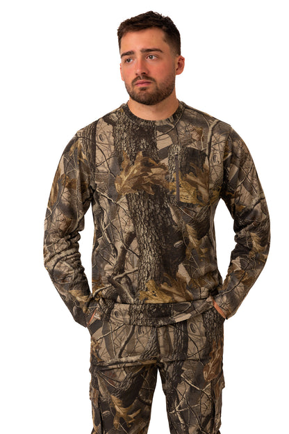 Realtree Bamboo Long Sleeve Crew Neck Camo Shirt - Realtree Hardwoods