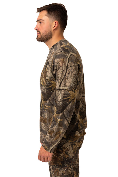 Realtree Bamboo Long Sleeve Crew Neck Camo Shirt - Realtree Hardwoods