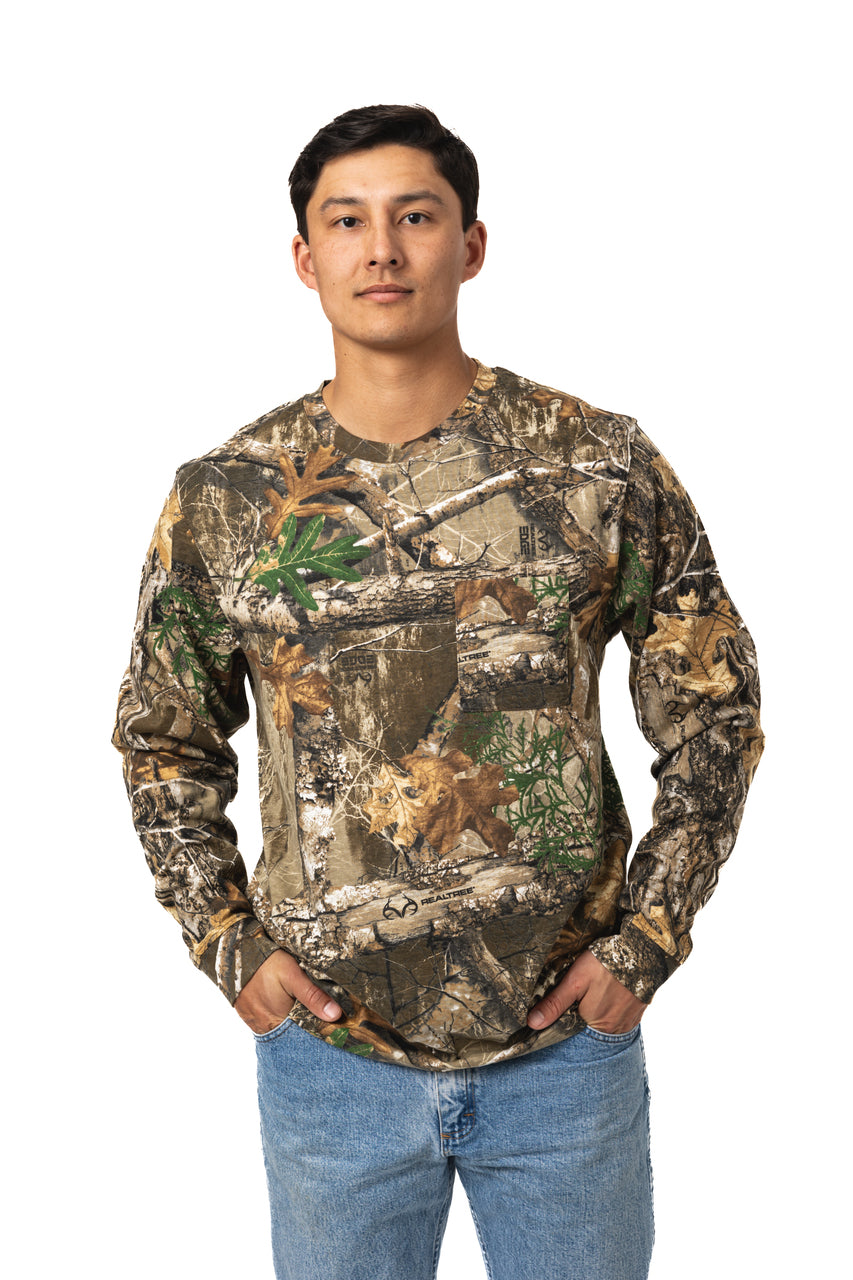 Realtree Long Sleeve Cotton Pocket Hunting Shirt - Realtree EDGE