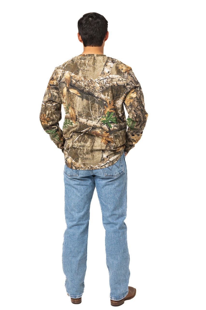 Realtree Long Sleeve Cotton Pocket Hunting Shirt - Realtree EDGE