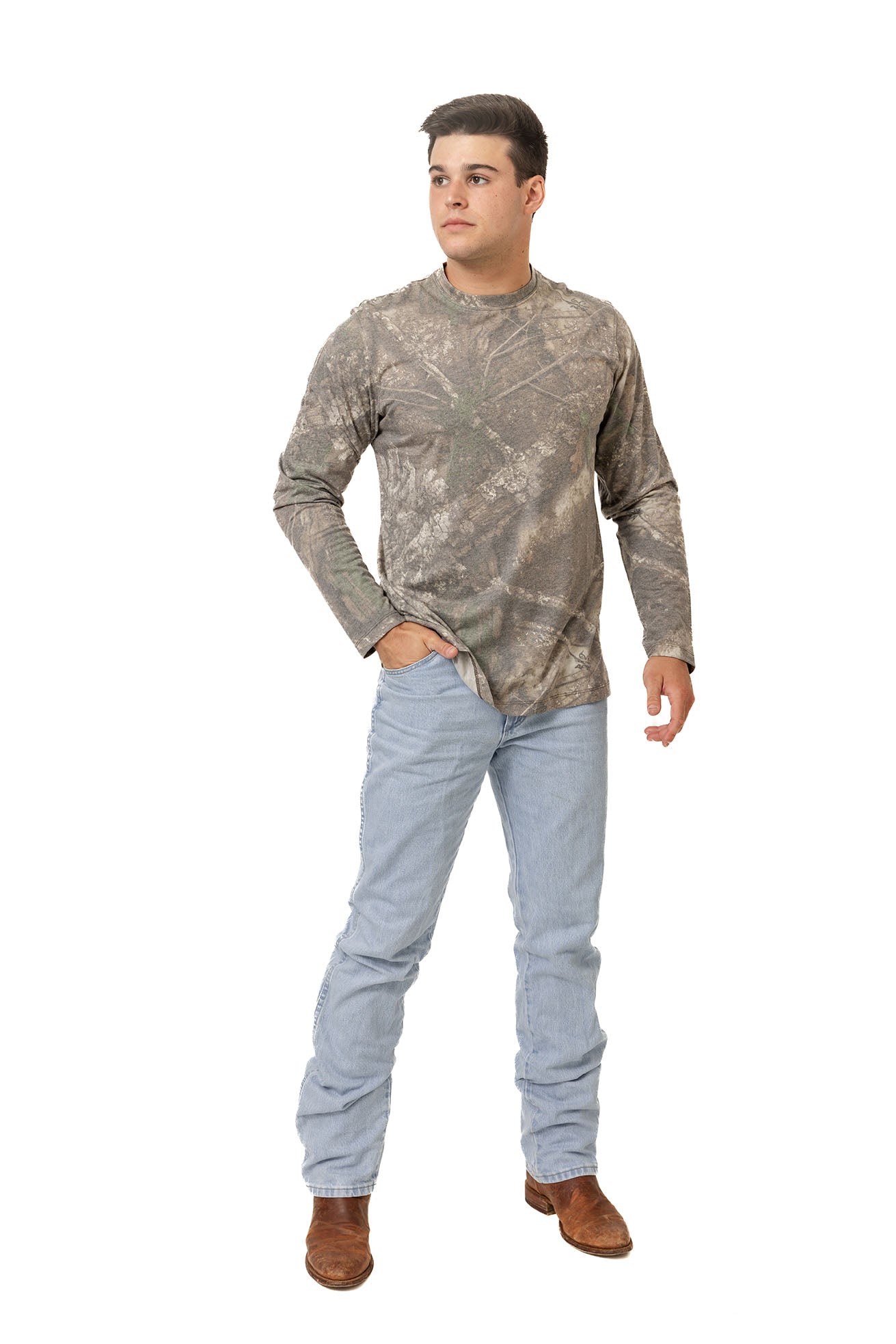 Realtree Long Sleeve Tri-Blend Faded Camo Shirt - Realtree APX