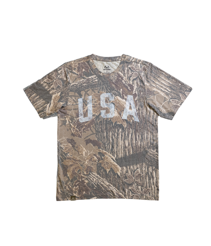 Realtree Unisex USA Faded Camo Shirt - Realtree Xtra Grey