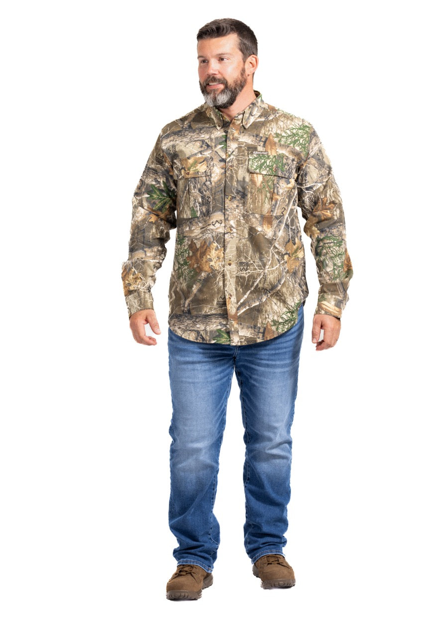 Realtree Button Down Long Sleeve Hunting Camp Shirt - Realtree EDGE