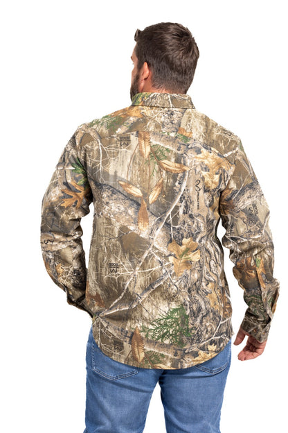 Realtree Button Down Long Sleeve Hunting Camp Shirt - Realtree EDGE