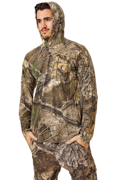 Realtree Bamboo Long Sleeve Hooded Camo Shirt - Realtree APX