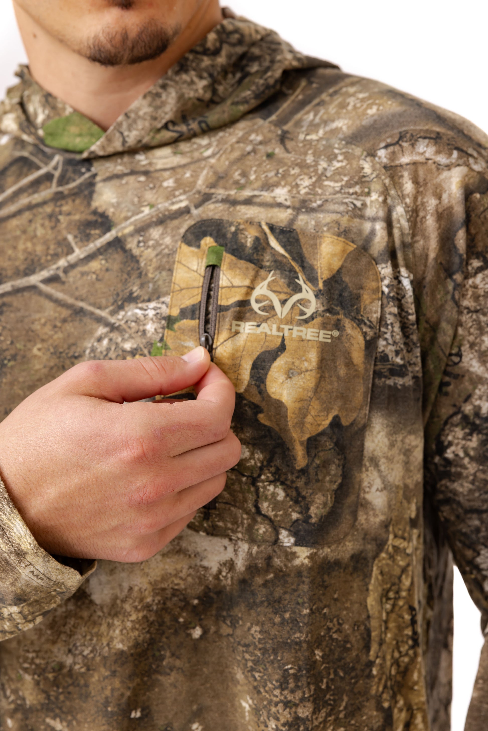 Realtree Bamboo Long Sleeve Hooded Camo Shirt - Realtree APX