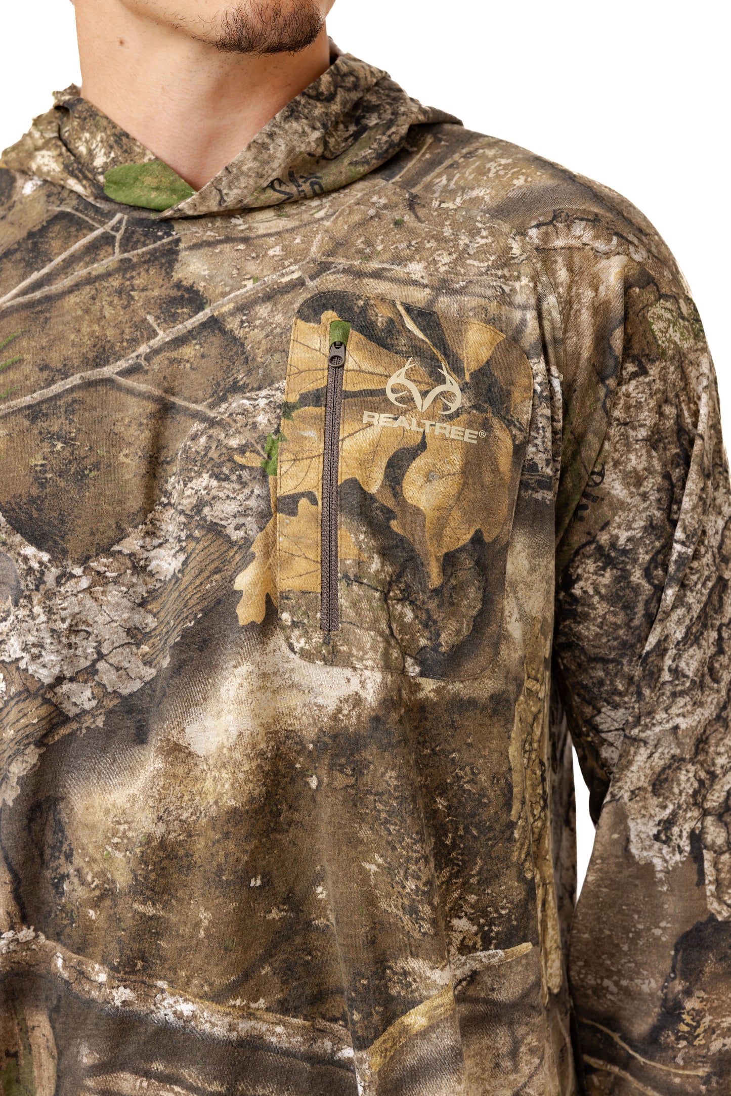 Realtree Bamboo Long Sleeve Hooded Camo Shirt - Realtree APX