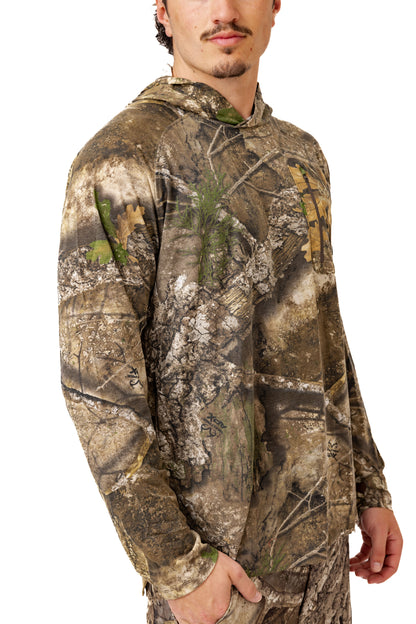 Realtree Bamboo Long Sleeve Hooded Camo Shirt - Realtree APX