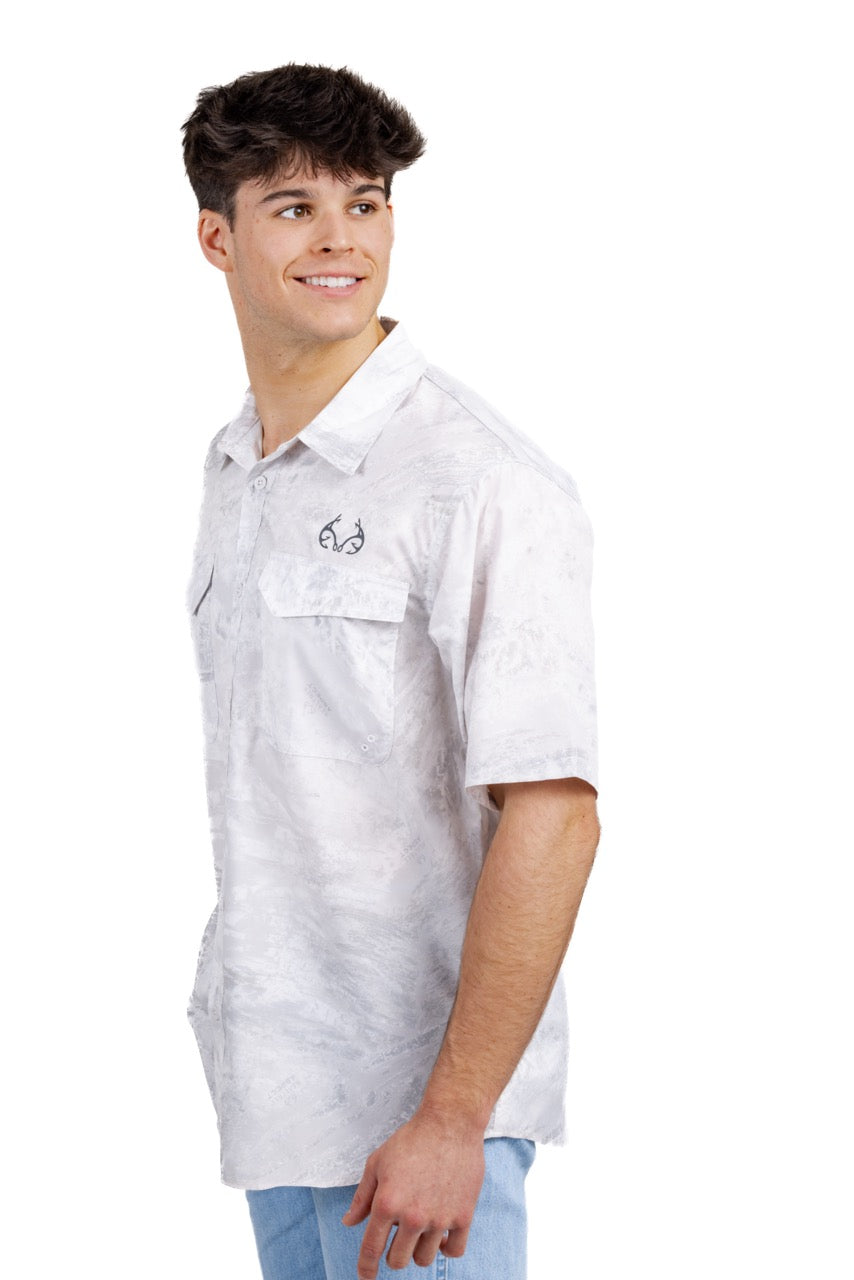 Realtree Realtree Fishing Charter White Short Sleeve Shirt - Realtree Aspect