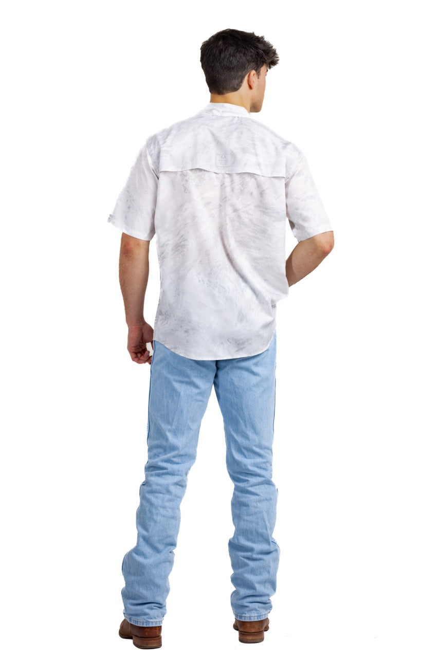 Realtree Realtree Fishing Charter White Short Sleeve Shirt - Realtree Aspect