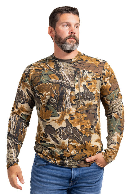 Realtree Bamboo Long Sleeve Crew Neck Camo Shirt - Realtree Advantage Classic