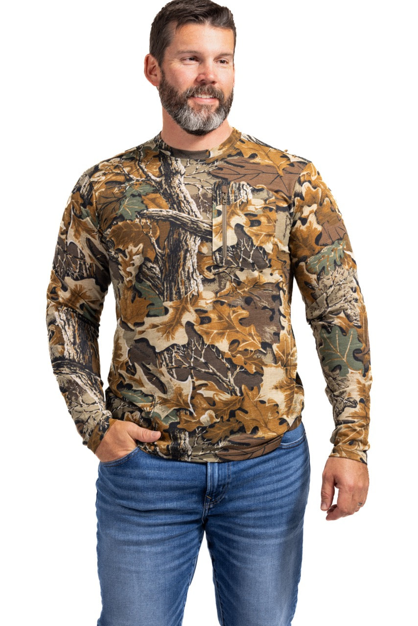 Realtree Bamboo Long Sleeve Crew Neck Camo Shirt - Realtree Advantage Classic