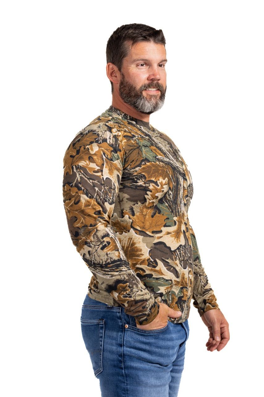 Realtree Bamboo Long Sleeve Crew Neck Camo Shirt - Realtree Advantage Classic