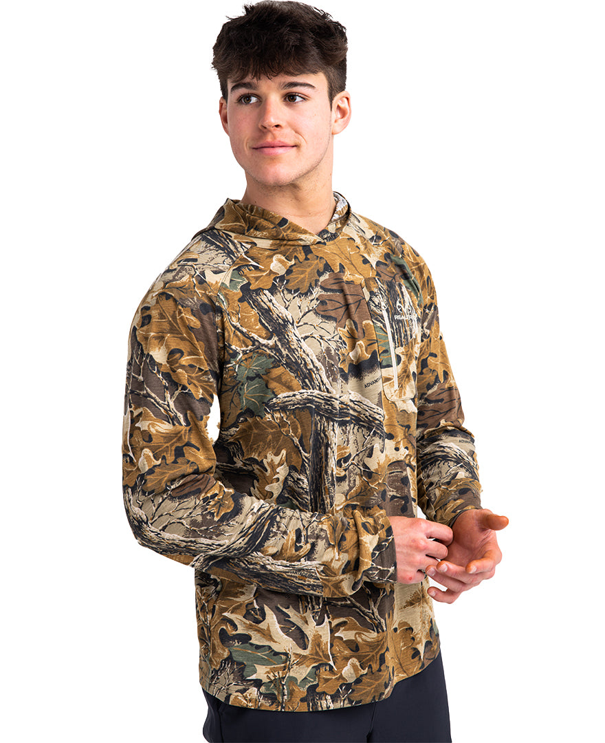 Realtree Bamboo Long Sleeve Hooded Camo Shirt - Realtree Advantage Classic