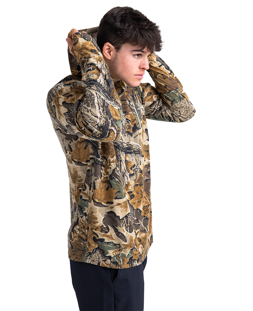 Realtree Bamboo Long Sleeve Hooded Camo Shirt - Realtree Advantage Classic