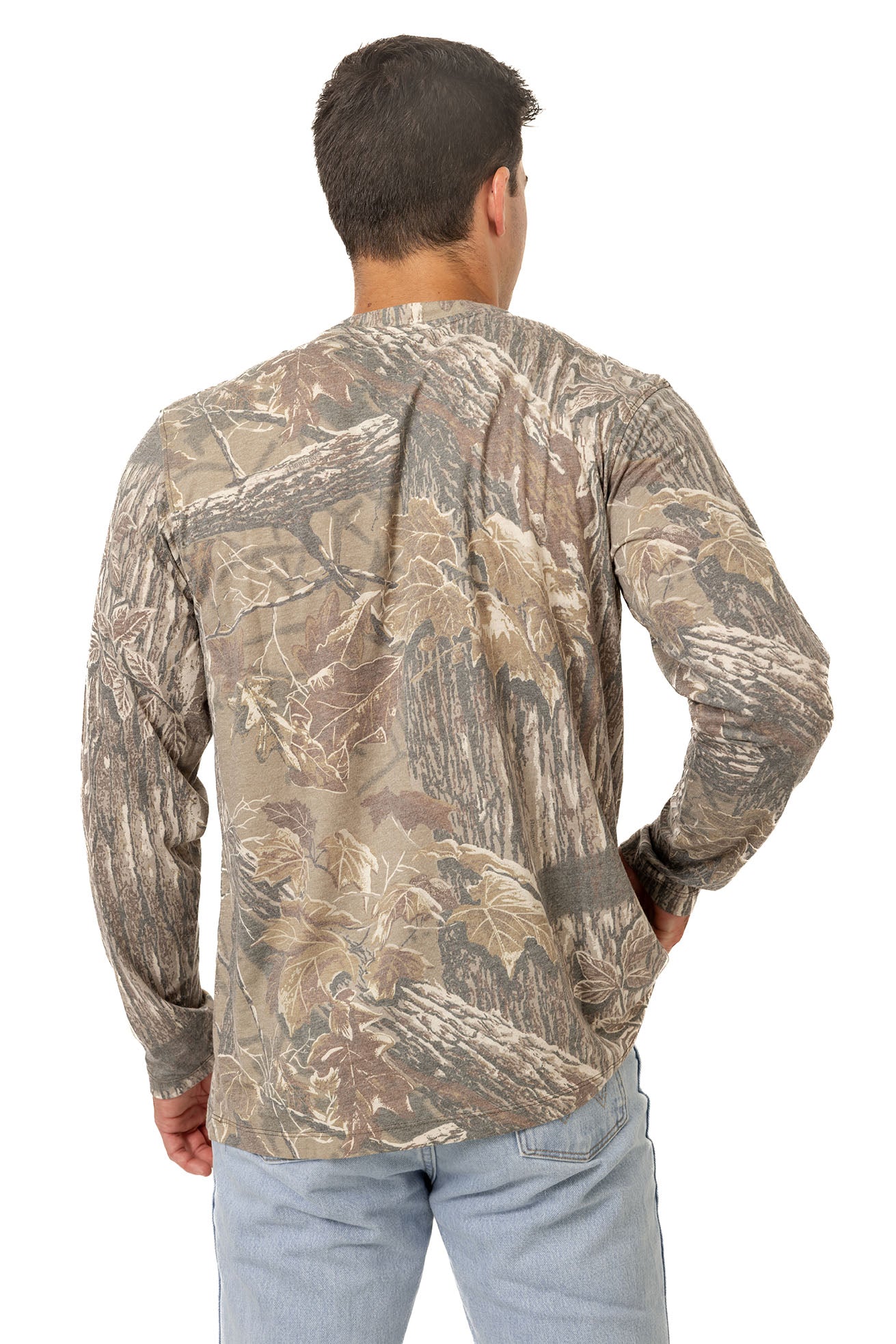 Realtree Long Sleeve Tri-Blend Faded Camo Shirt - Realtree XTRA Grey