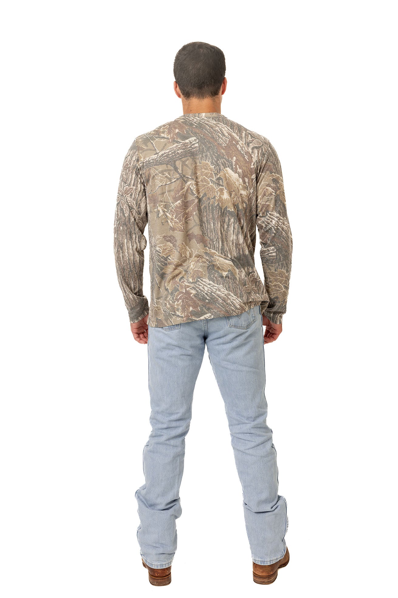 Realtree Long Sleeve Tri-Blend Faded Camo Shirt - Realtree XTRA Grey