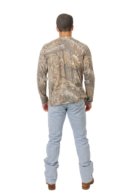 Realtree Long Sleeve Tri-Blend Faded Camo Shirt - Realtree XTRA Grey