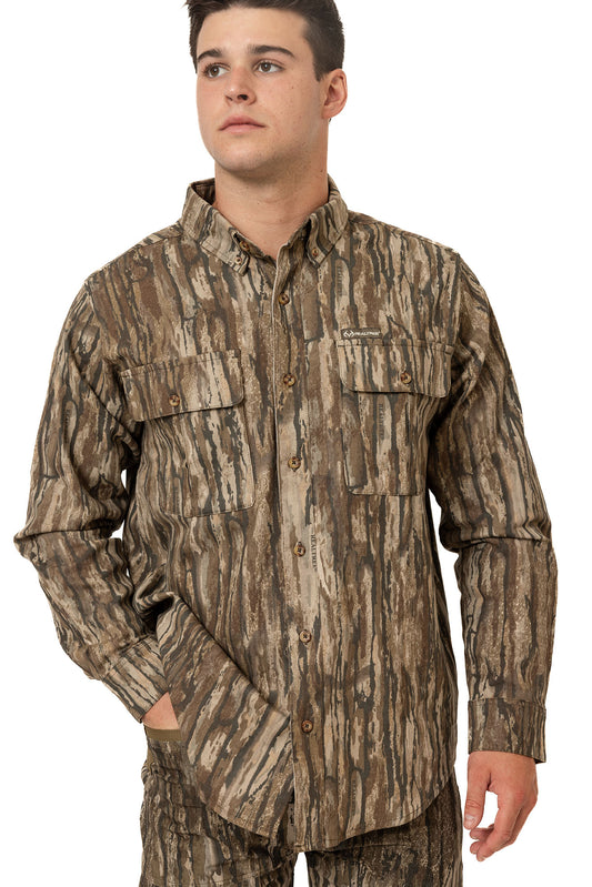 Realtree Button Down Long Sleeve Hunting Camp Shirt
