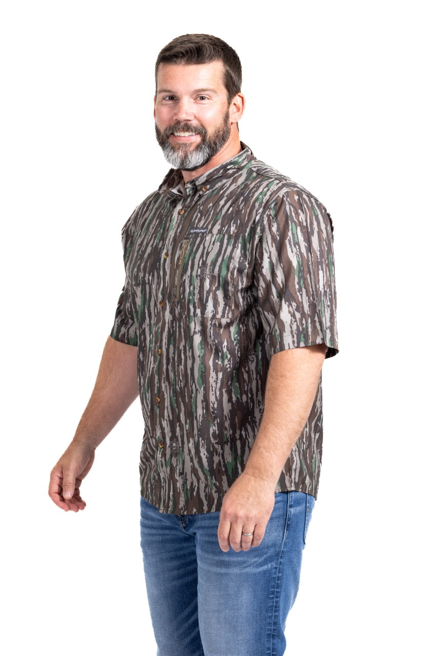 Realtree Button Down Short Sleeve Poly Hunting Shirt - Realtree Original